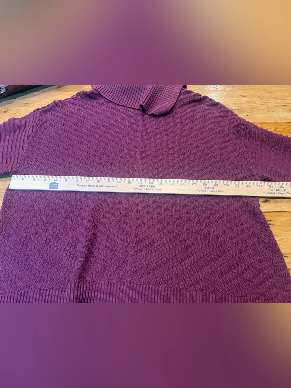 Plum Ribbed Sweater with  Envelope-Neck by Style & Co. NWT - Picture 5 of 7